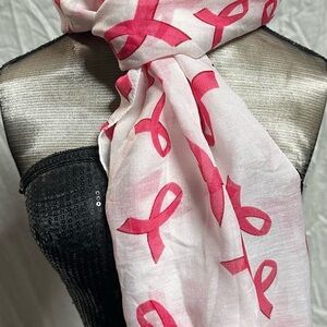 Pink Ribbon Breast Cancer Awareness Scarf